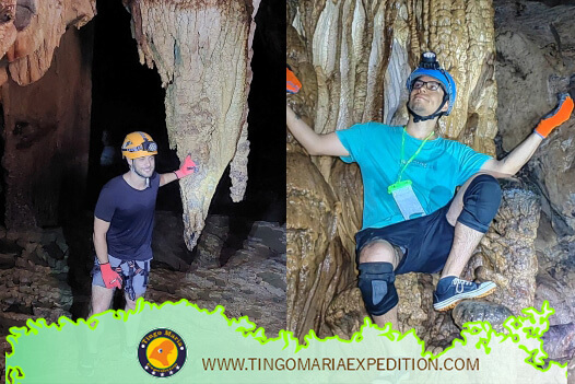 Estalactitas y estalagmitas en la cueva Huayna Cápac